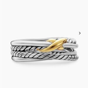 David Yurman 18k gold x crossover ring